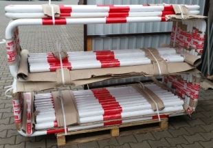 Bariera chodnikowa U-12a olsztyńska | do wkopania, wbetonowania, biało-czerwona